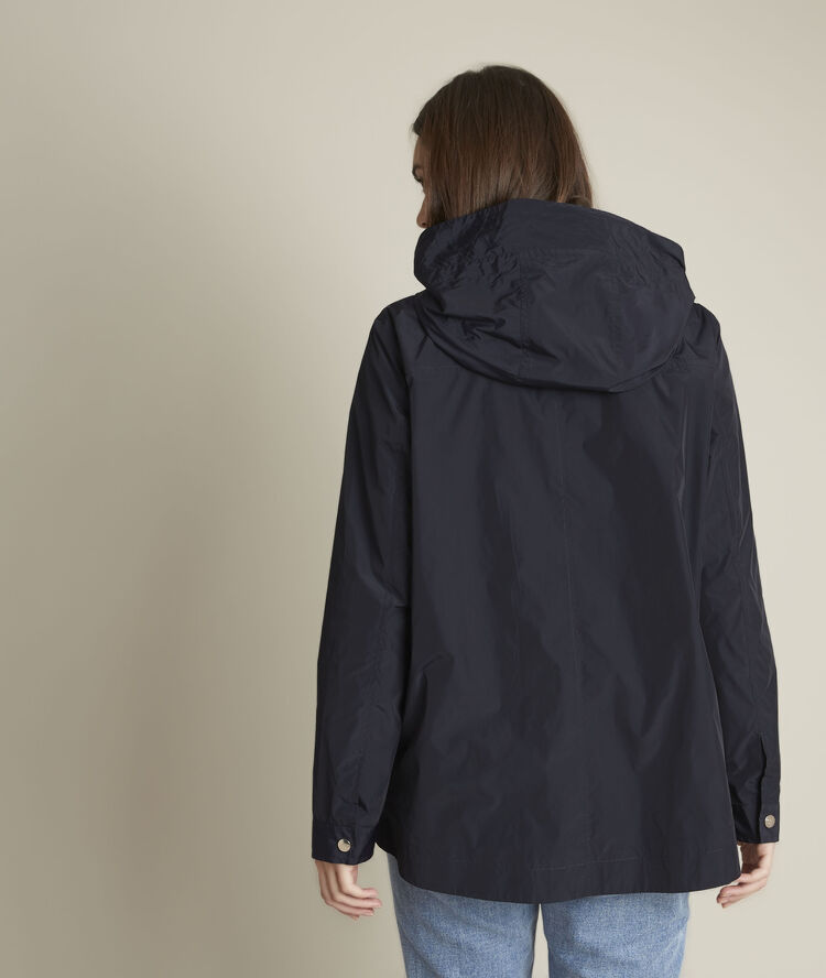 Fara navy blue hooded parka navy blue.