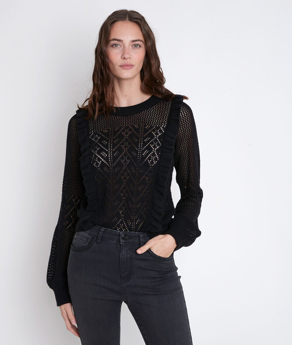 ALOHA openwork ruffle jumper | 1-2-3 ALOHA openwork ruffle jumper PhotoZ | 1-2-3