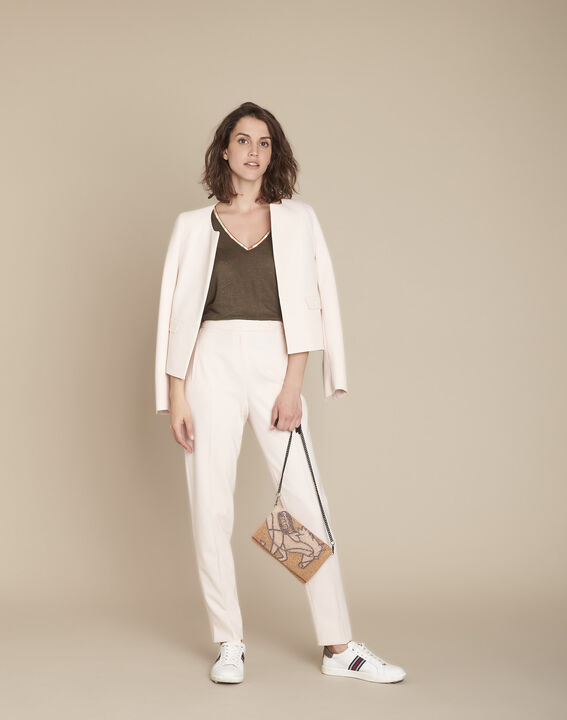 Lara powder-coloured microfibre cigarette trousers | 1-2-3 Lara powder-coloured microfibre cigarette trousers PhotoZ | 1-2-3