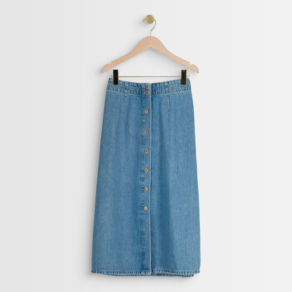 Ely maxi skirt in pure bleached denim pure bleached.