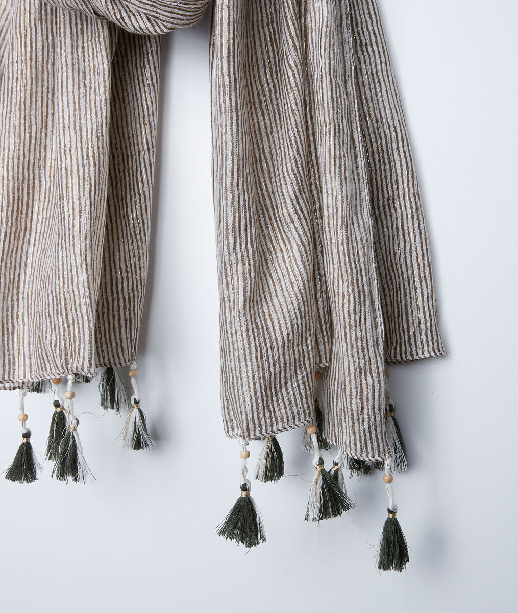 Bayron striped fringed scarf | 1-2-3 Bayron striped fringed scarf PhotoZ | 1-2-3