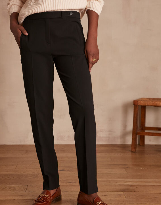Lara black microfibre cigarette trousers | 1-2-3 Lara black microfibre cigarette trousers PhotoZ | 1-2-3