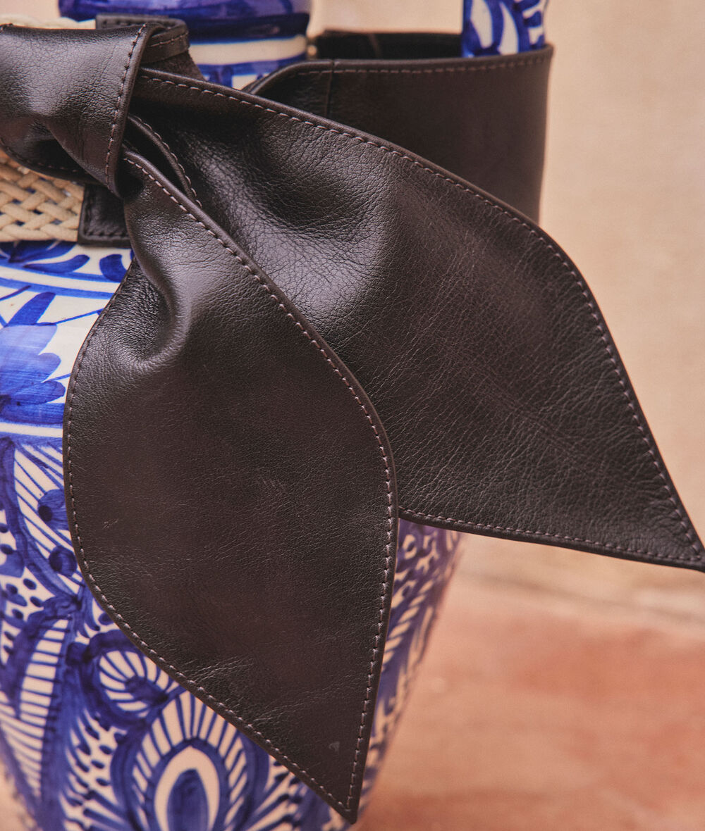 Raul wide cotton and leather tie belt PhotoZ | 1-2-3
