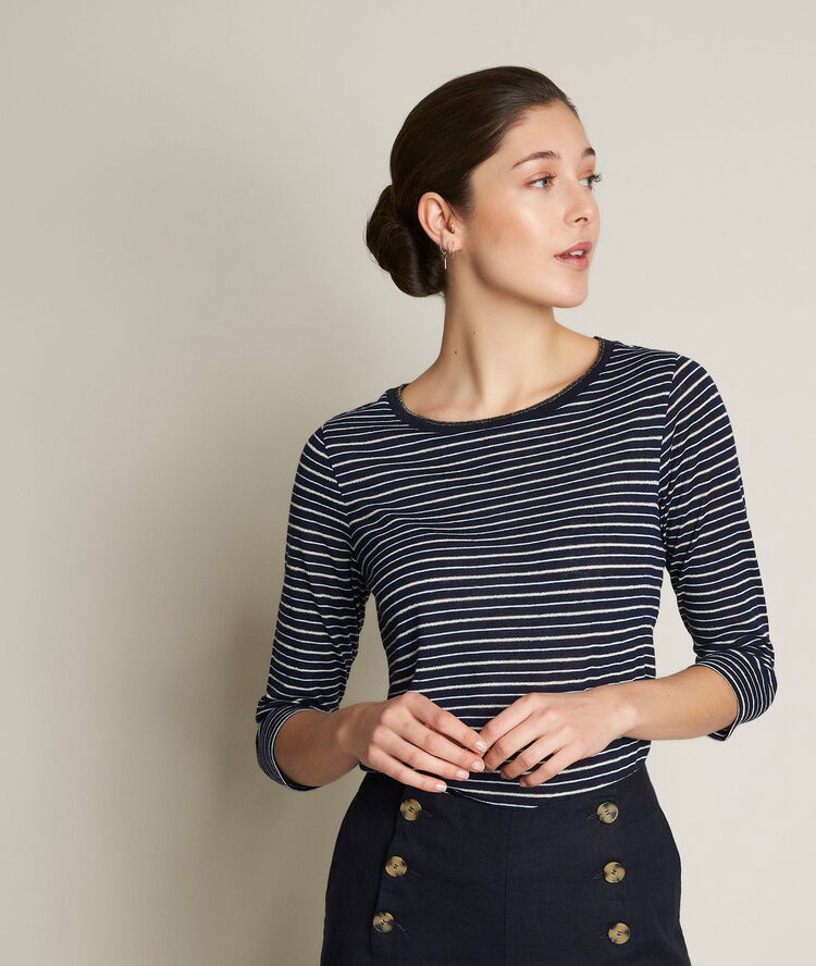 Riviere striped lurex top violet.