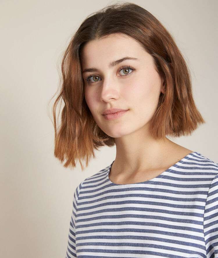 Chaima striped dress white.