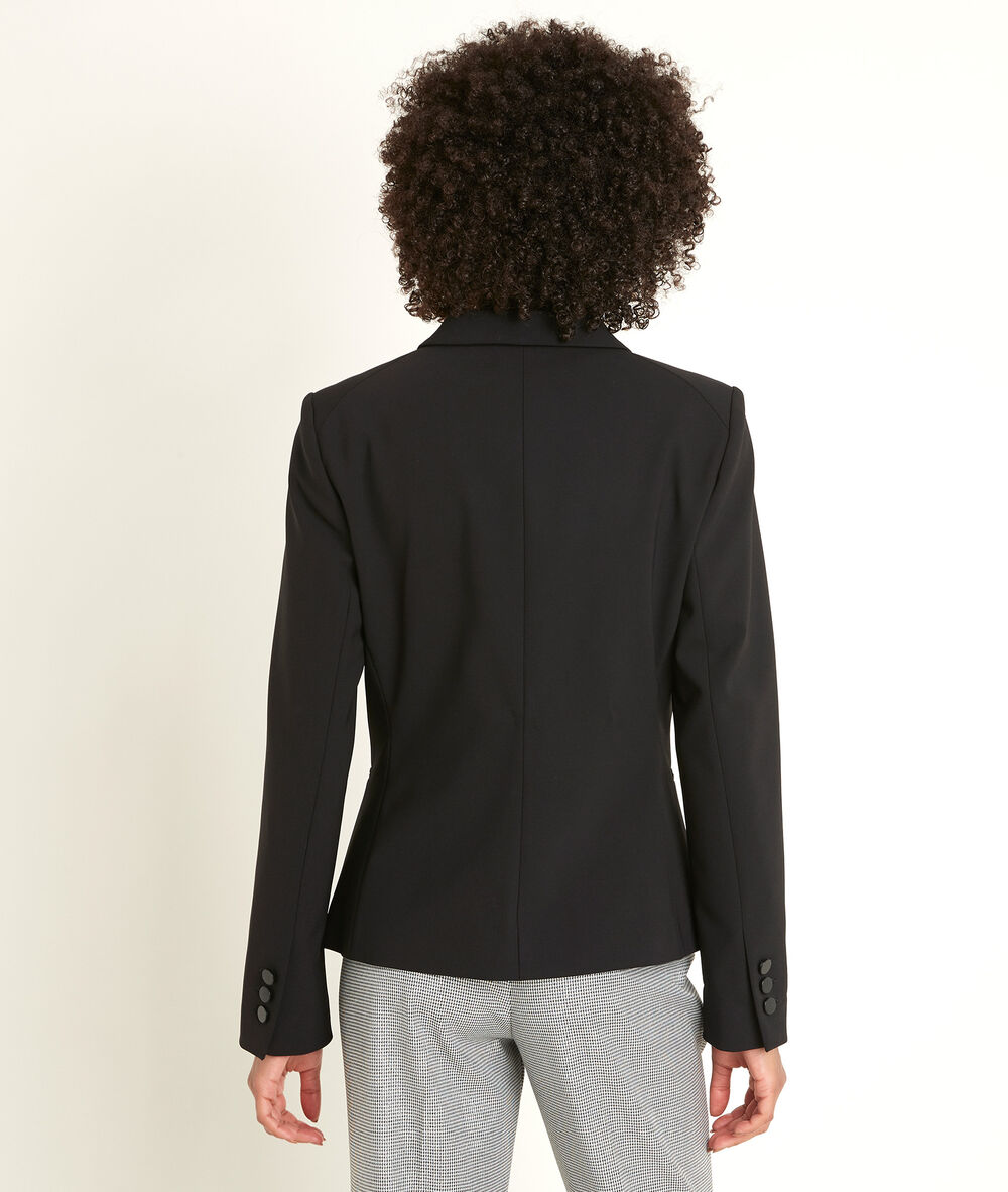 Sarry black microfibre jacket black.