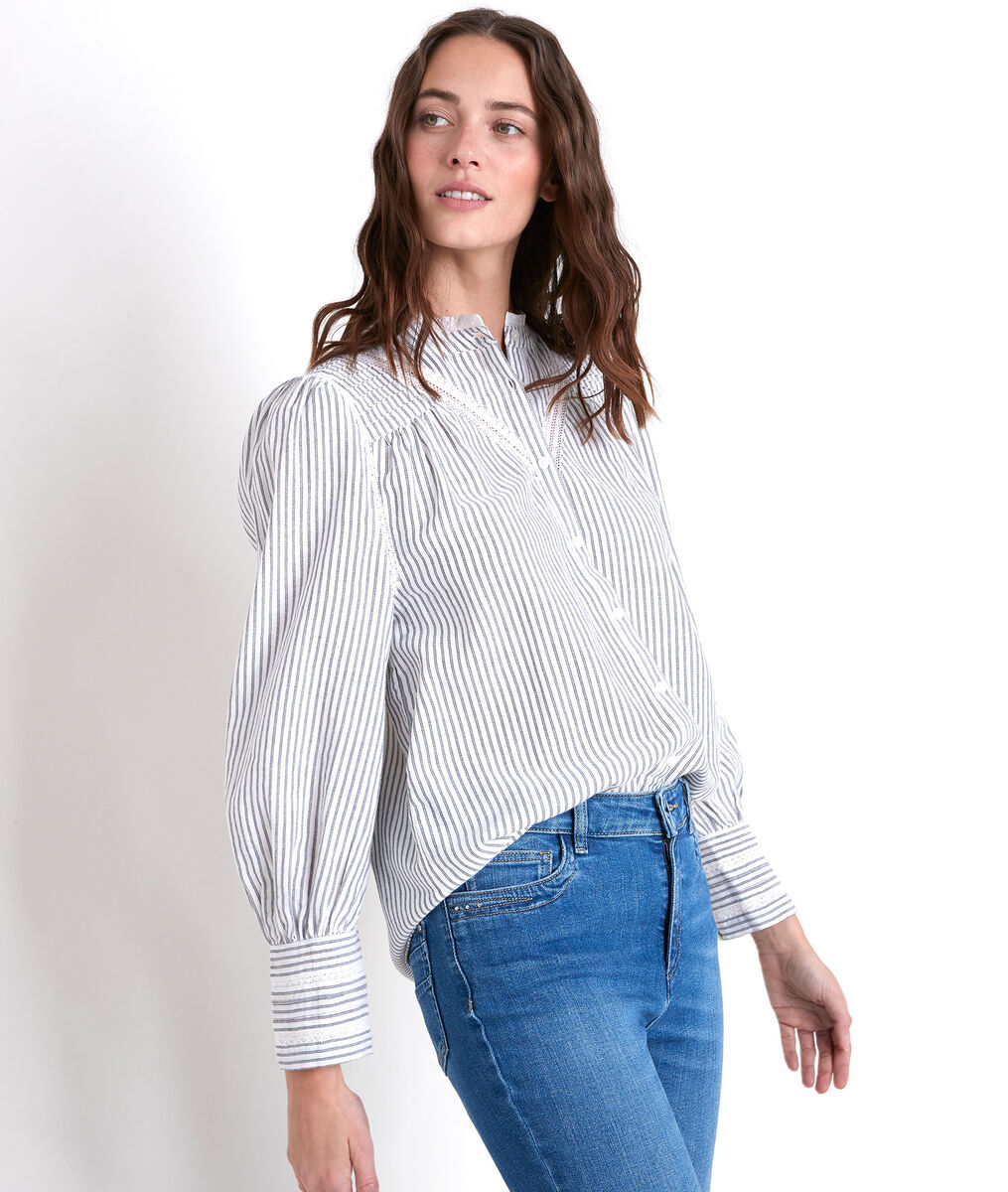 JOHANA striped embroidered blouse | 1-2-3 JOHANA striped embroidered blouse PhotoZ | 1-2-3