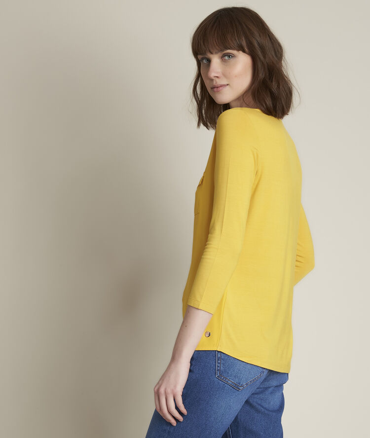 Genna yellow two-fabric blouse honey.