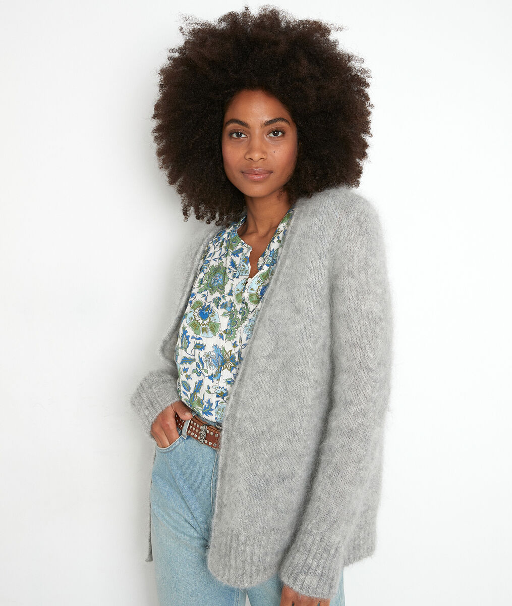 ROZELLE grey mohair blend cardigan | 1-2-3 ROZELLE grey mohair blend cardigan PhotoZ | 1-2-3
