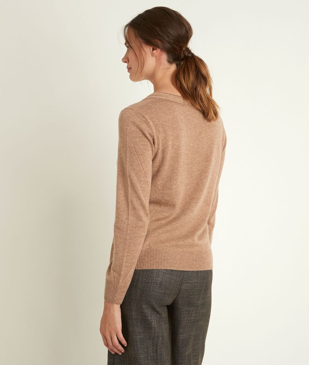 Rozane havana wool and cashmere pullover havane.