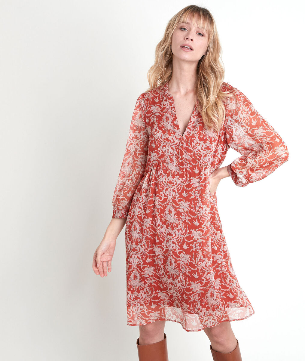 Calypso orange printed dress | 1-2-3 Calypso orange printed dress PhotoZ | 1-2-3
