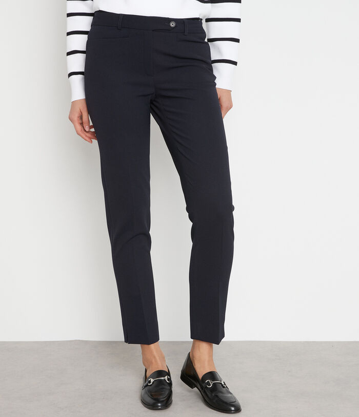 Valero navy slim-fit tailored trousers