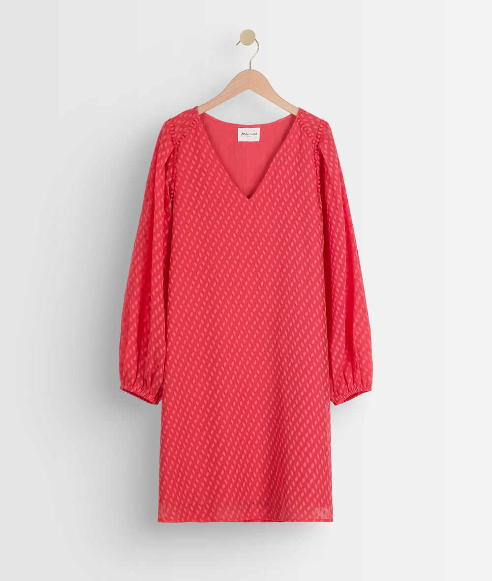 Marcia coral plumetis dress corail.