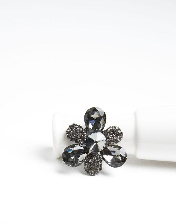 Xiao silver trefoil brooch with black stones | 1-2-3 Xiao silver trefoil brooch with black stones PhotoZ | 1-2-3