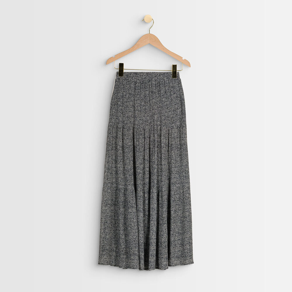 Ginko speckled print maxi skirt noir/blanc.