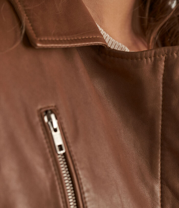 ARTHUR short tobacco leather jacket PhotoZ | 1-2-3