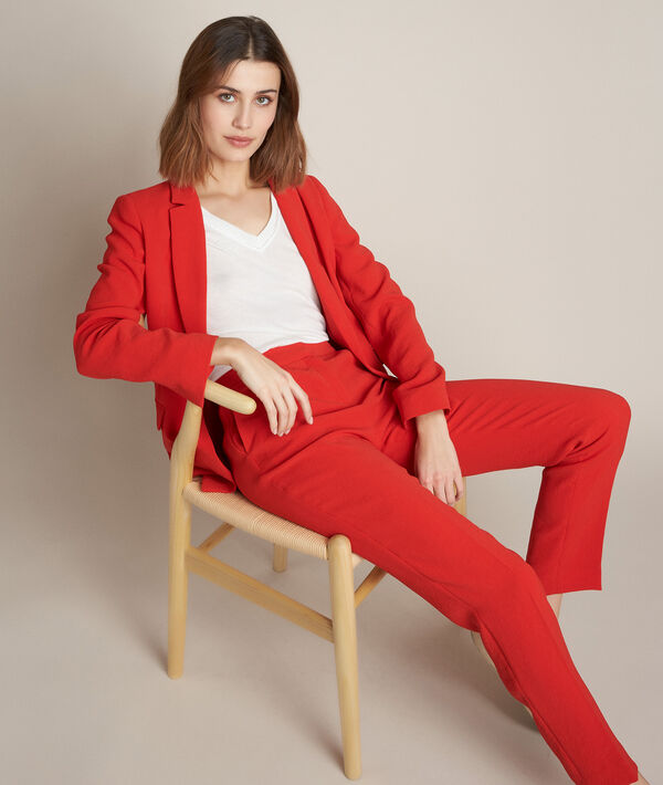 Lisa red crepe jacket | 1-2-3 Lisa red crepe jacket PhotoZ | 1-2-3
