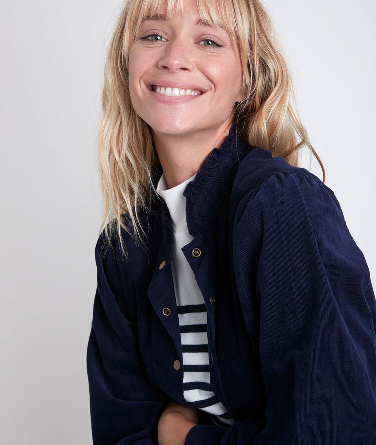 Jeraldine navy velours shirt marine.
