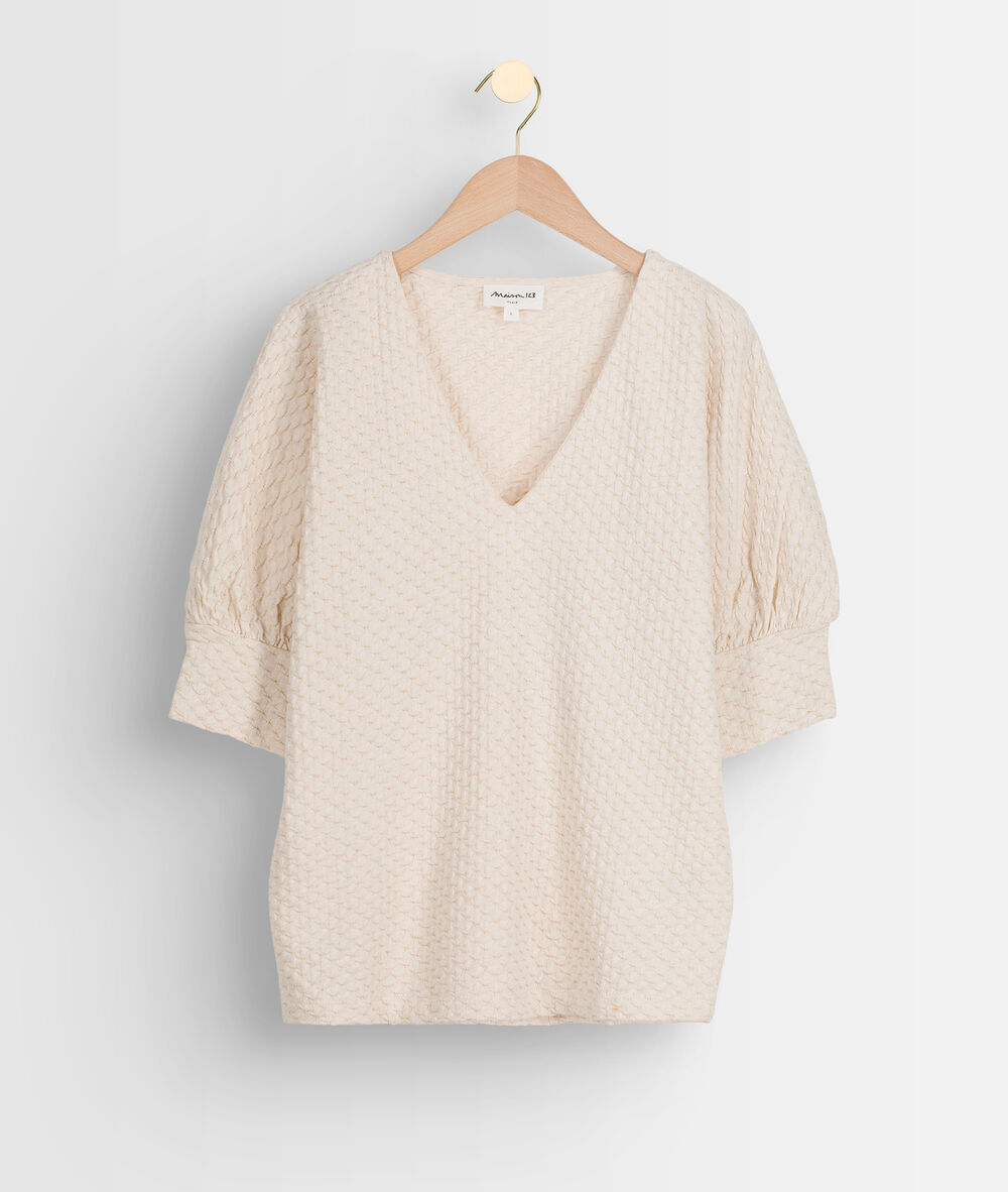 Idouceur ecru patterned t-shirt ecru.