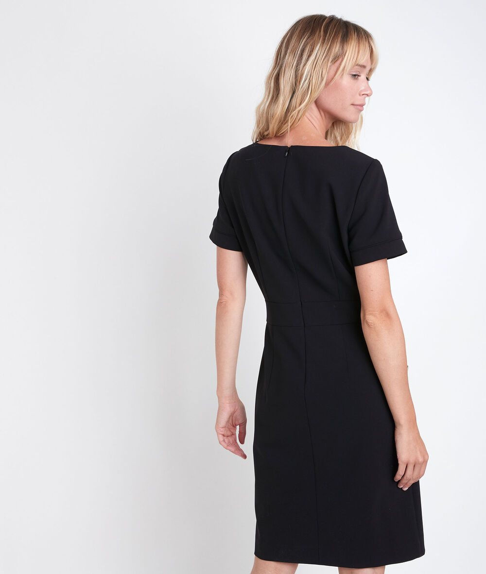 Capucine black microfibre dress black.