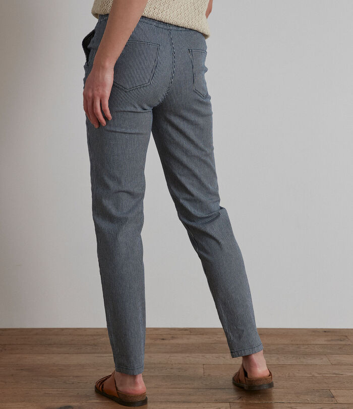Pantalon en coton rayé bleu et blanc Noor  PhotoZ | 1-2-3