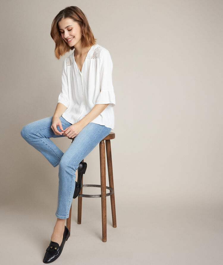 Amanda slim-fit stonewashed jeans with lurex detail  double stone.