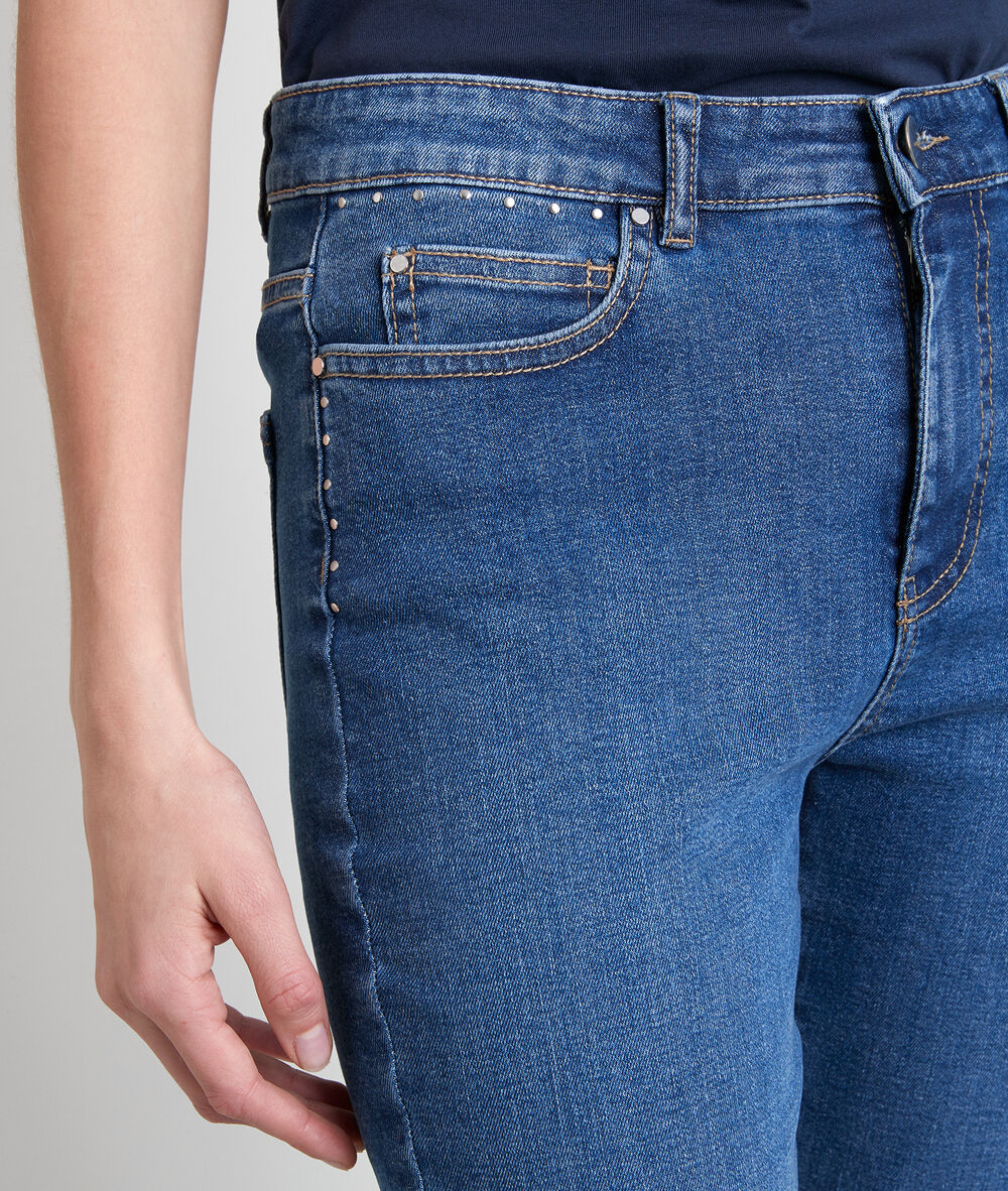 The iconic charly slim-fit jeans with studs stone used.