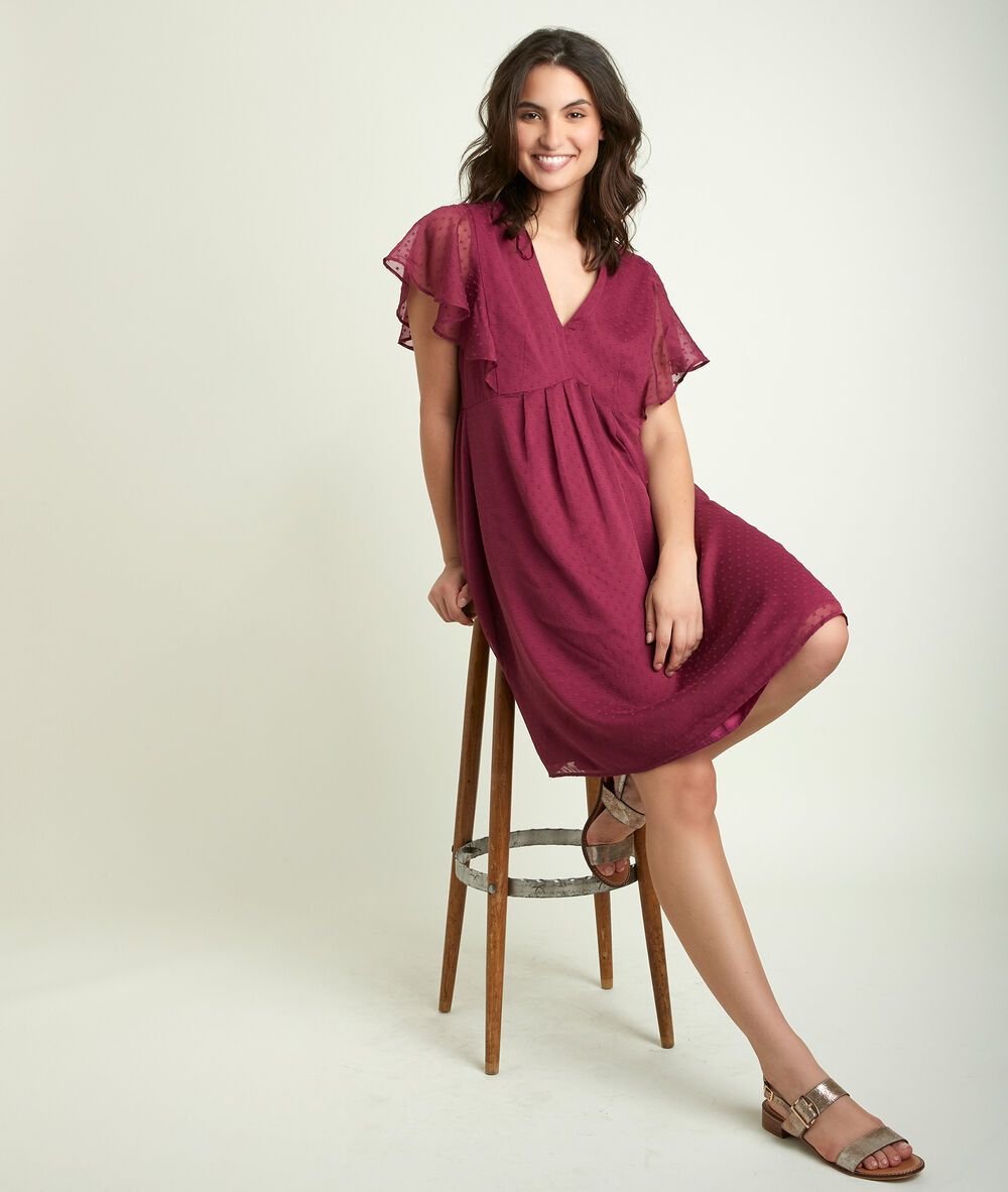 Calissa garnet plumetis dress garnet.