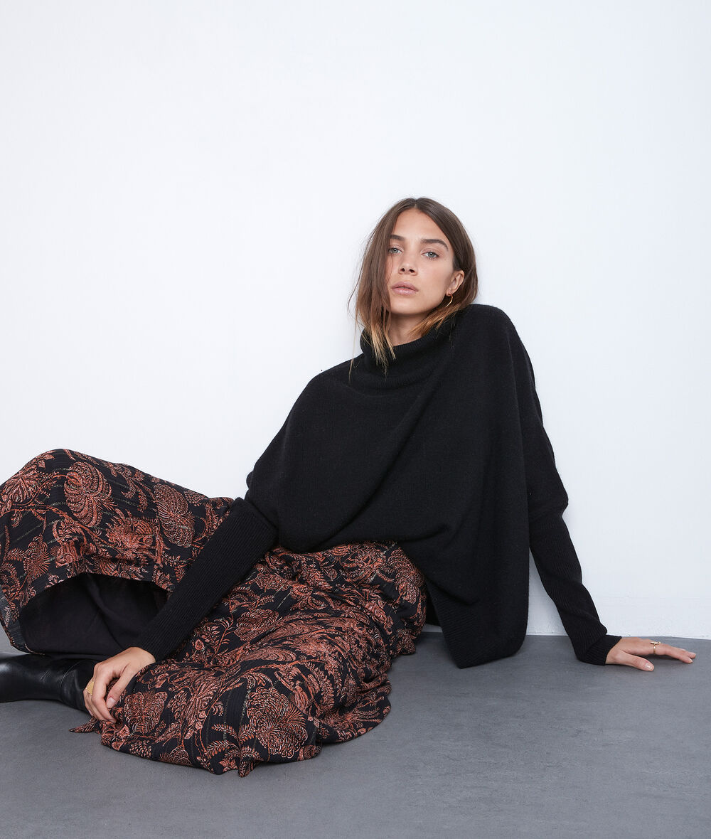 Emira black and orange printed maxi skirt PhotoZ | 1-2-3