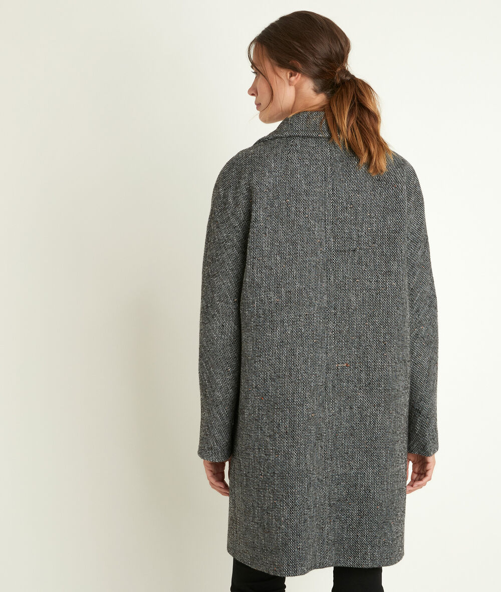 Oki patterned wool coat ficelle.
