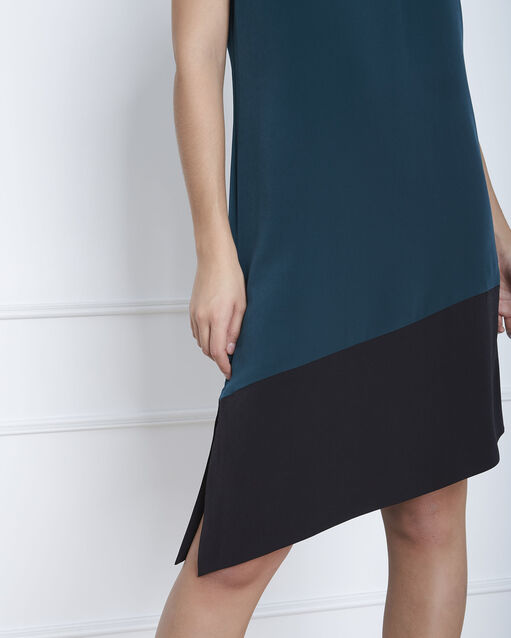 Horline dark green asymmetric dress dark teal.