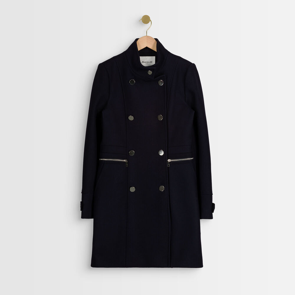 Orino double-breasted woollen coat marine.