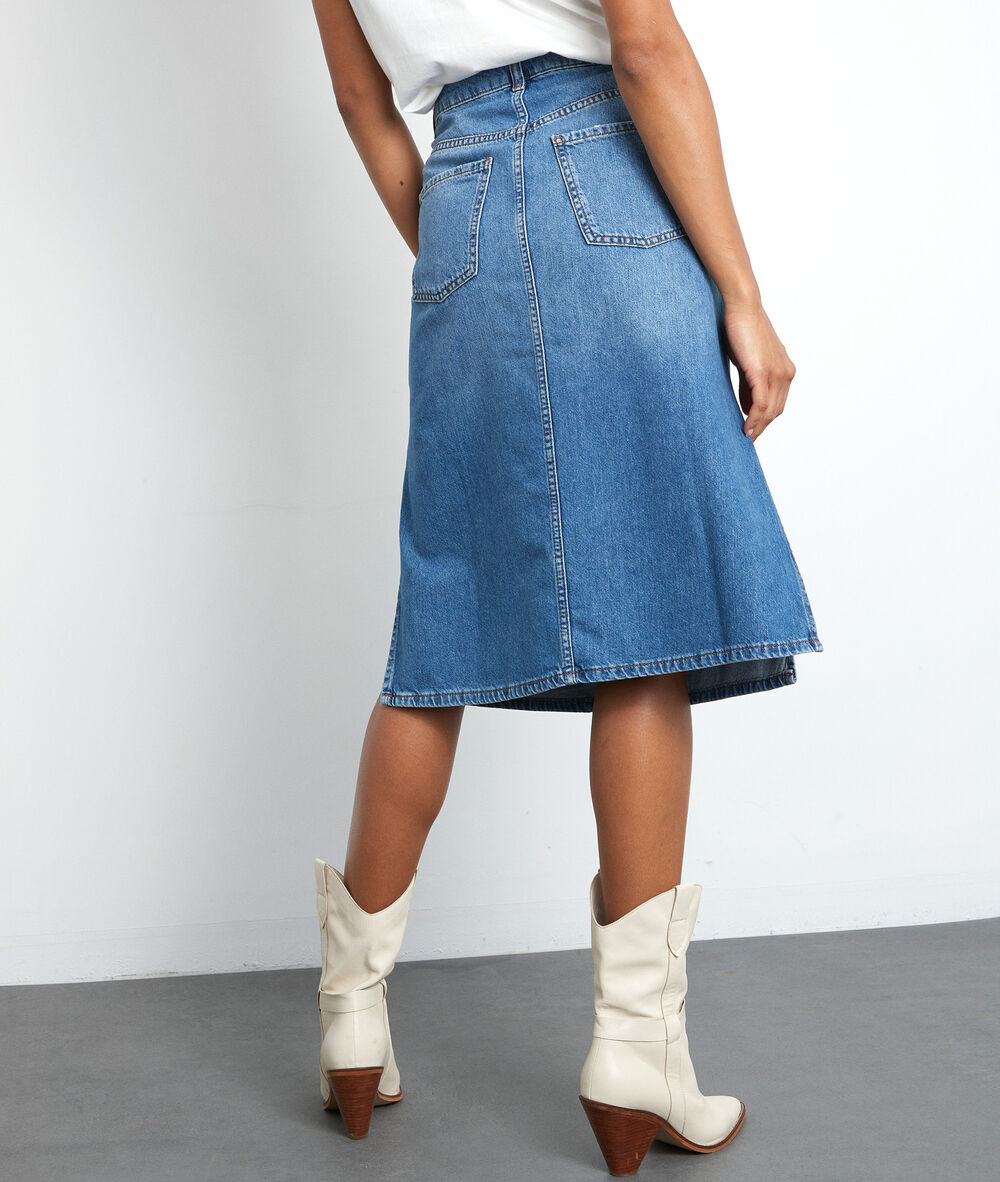 Erva denim cotton skirt denim brut.