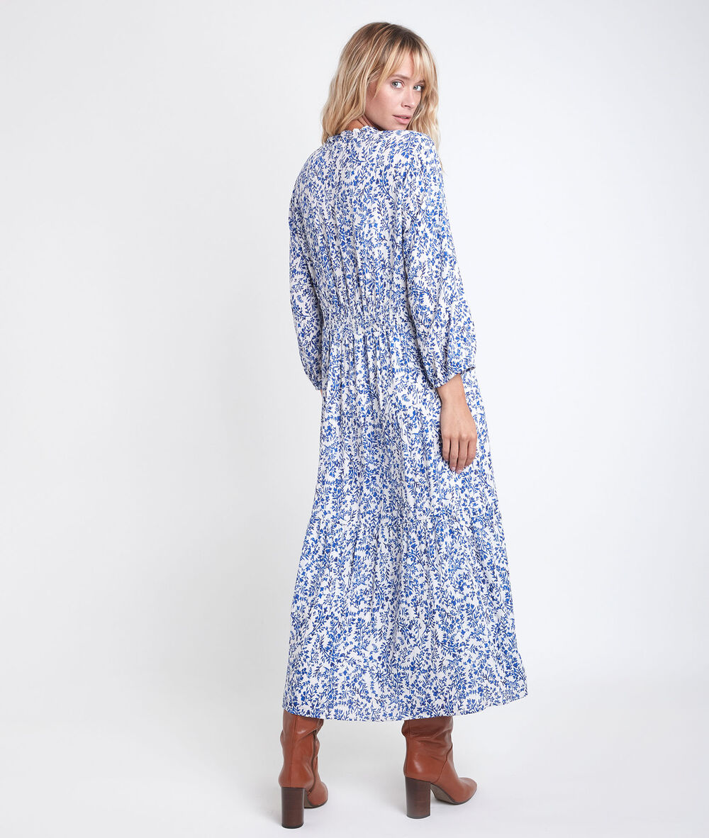Carola printed maxi dress ecru.
