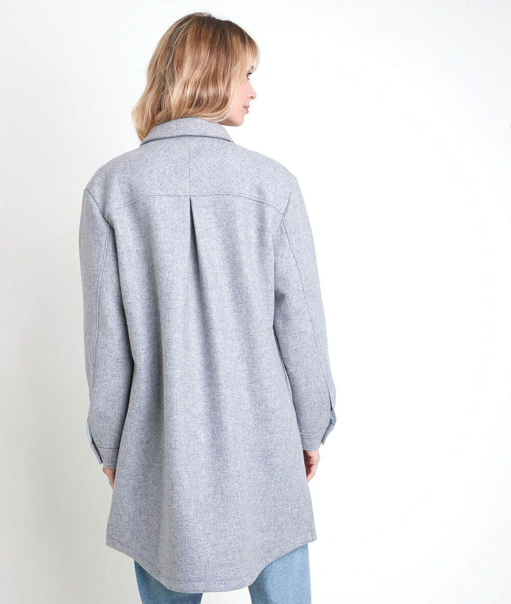 Jennifer patterned wool coat gris chine.