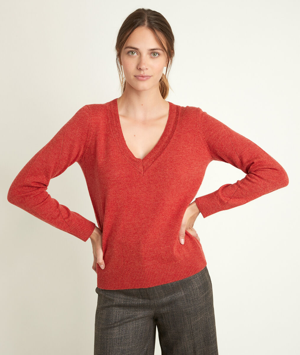 Rozane guava wool and cashmere pullover | 1-2-3 Rozane guava wool and cashmere pullover PhotoZ | 1-2-3