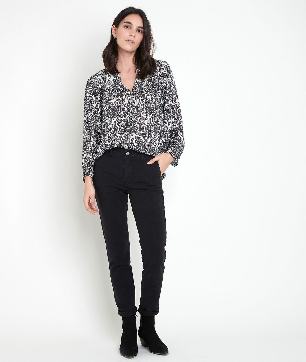 Farel black cigarette-cut trousers noir.