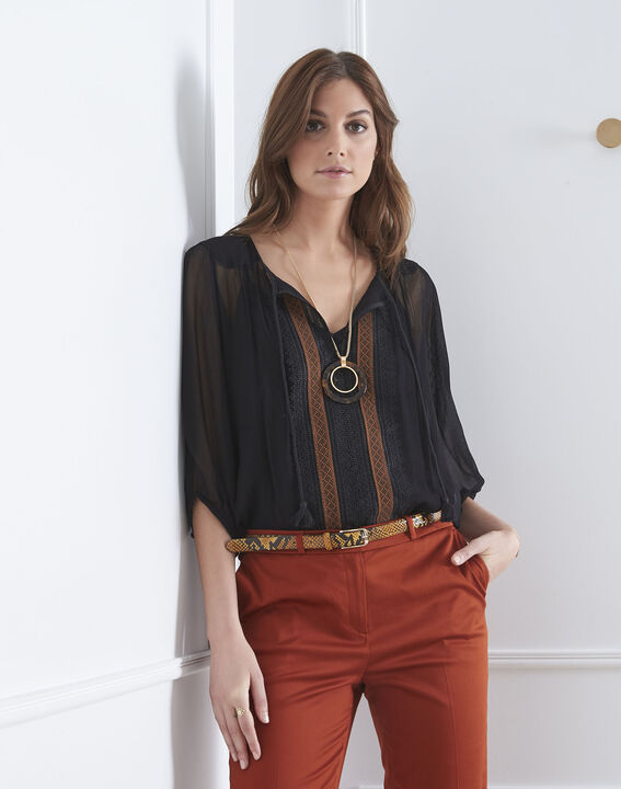 Valentine black lace blouse with tassels | 1-2-3 Valentine black lace blouse with tassels PhotoZ | 1-2-3