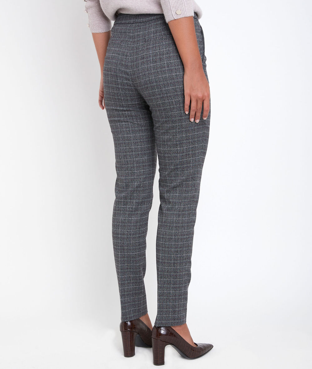Harry checked cigarette-cut trousers anthracite.