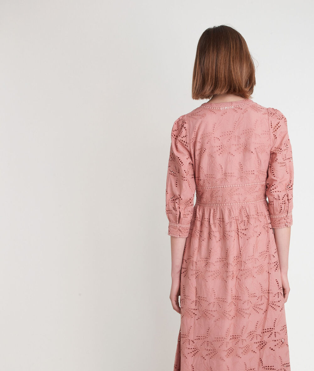 Catalia embroidered pink maxi dress bois de rose.