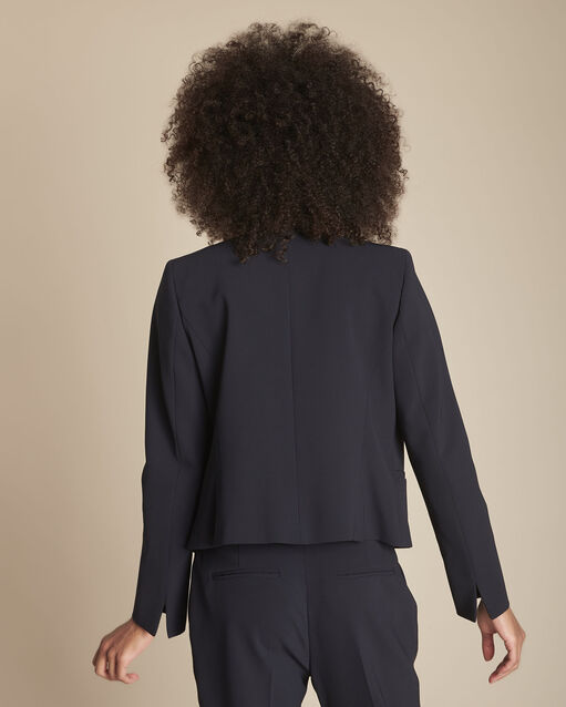 Charme navy microfibre grosgrain jacket navy.