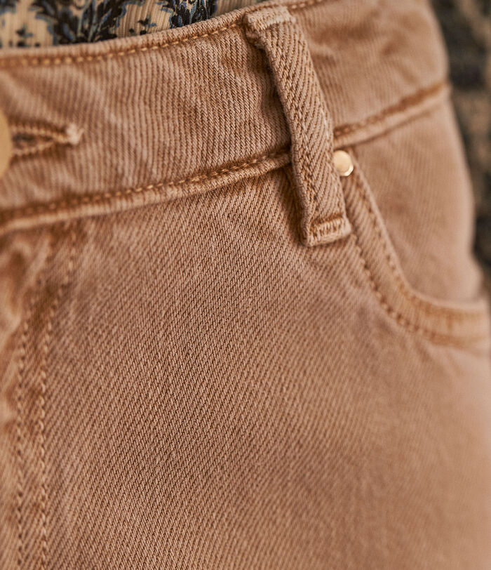 Prescilia beige organic cotton straight-fit jeans PhotoZ | 1-2-3