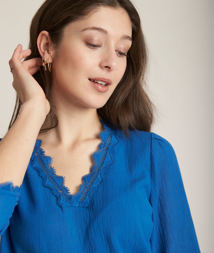 Eloise embroidered blouse pacific.