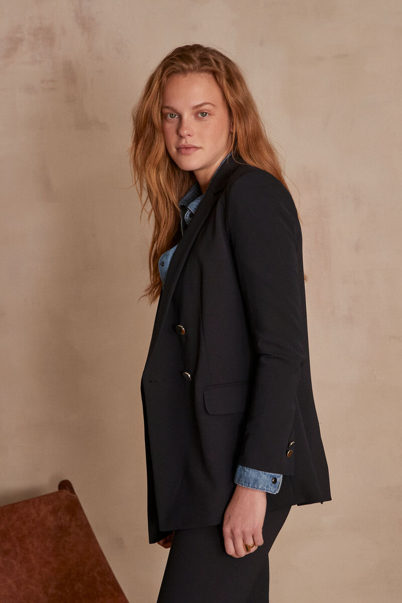 Florine navy microfibre jacket | 1-2-3 Florine navy microfibre jacket PhotoZ | 1-2-3