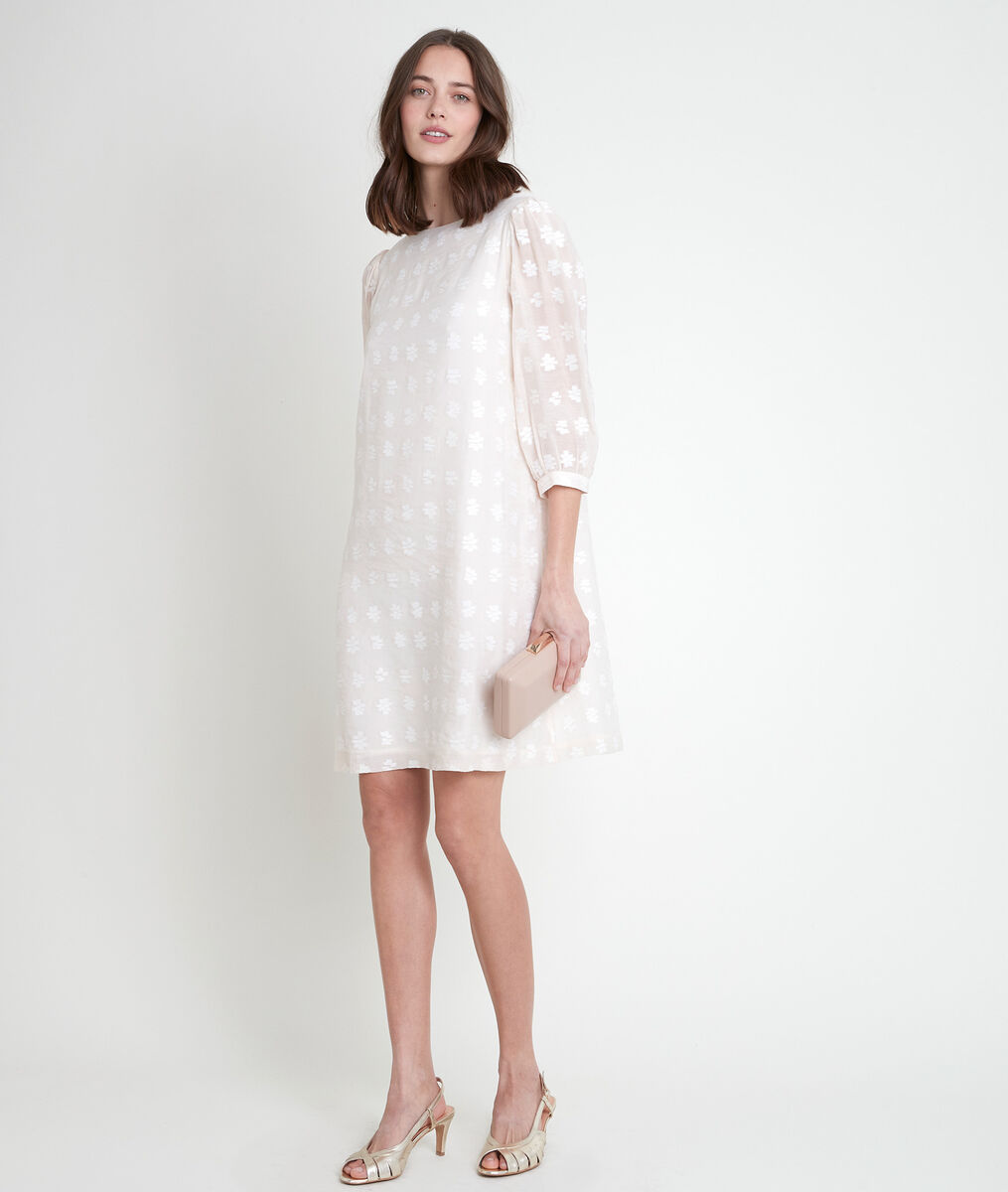 MALIKA cream embroidered short dress | 1-2-3 MALIKA cream embroidered short dress PhotoZ | 1-2-3