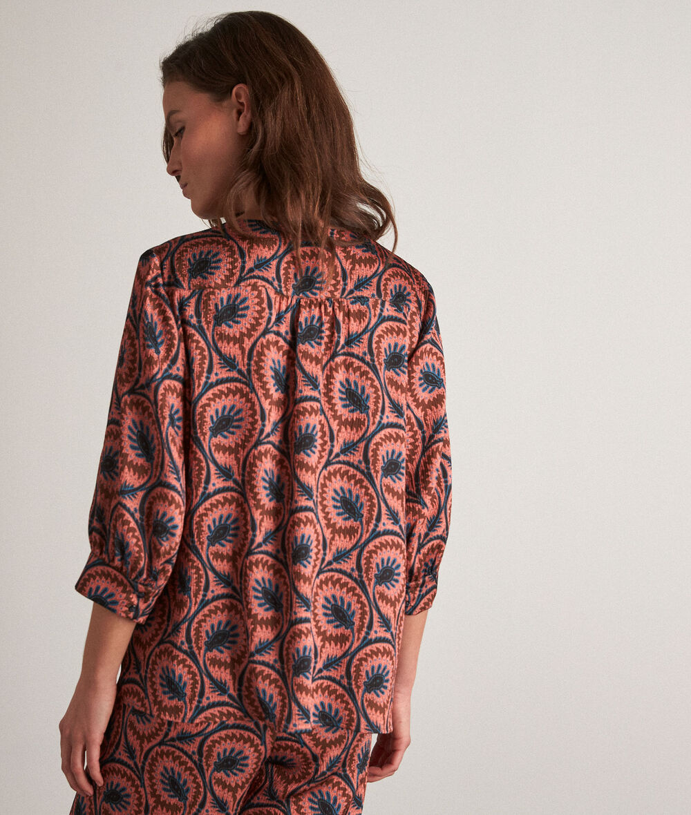 Loana rosewood printed blouse PhotoZ | 1-2-3
