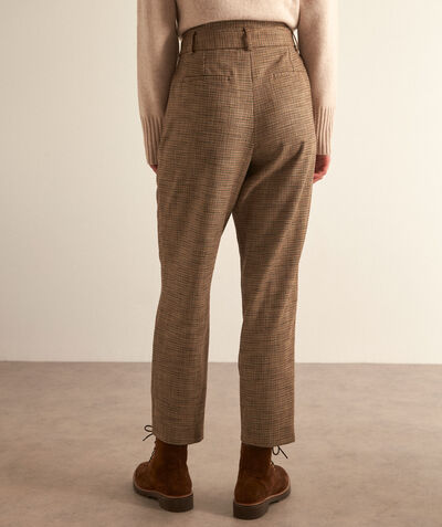 Tivio Prince of Wales check tailored trousers with belt PhotoZ | 1-2-3