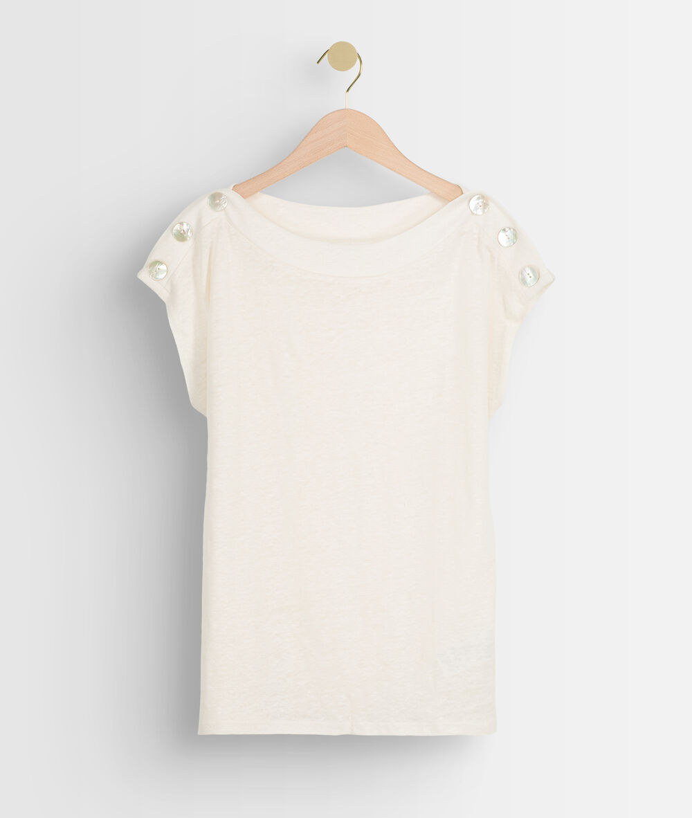 Iroyal vanilla-coloured linen top vanille.