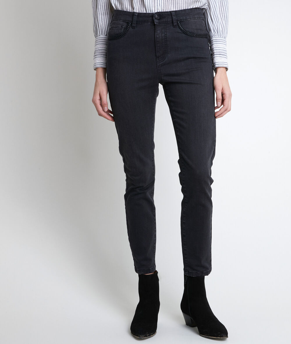 The iconic paco slim-fit woven jeans noir.