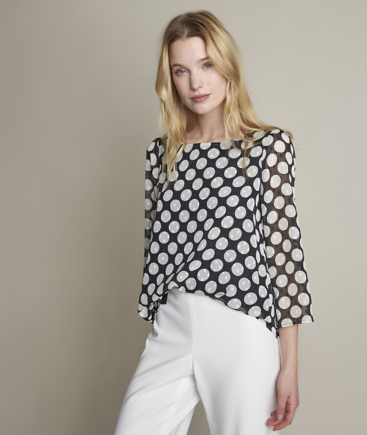 Eve polka dot print blouse black.